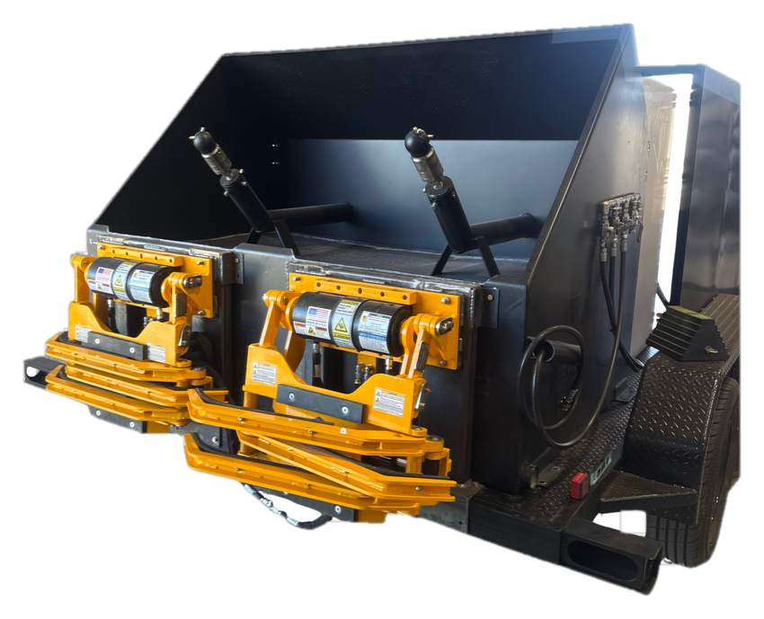 Double bin hydraulic lift trailer