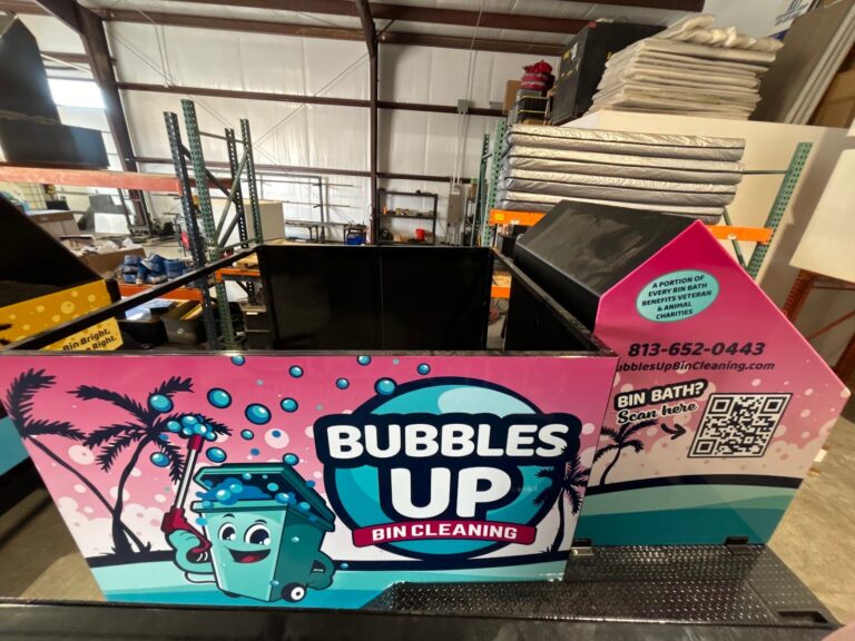 Bubbles Up bin cleaning trailer